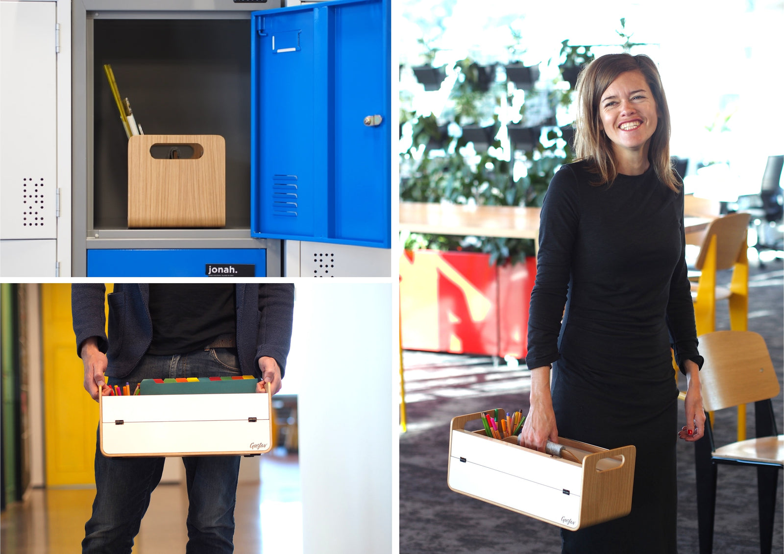 Person carrying Gustav Office Toolbox