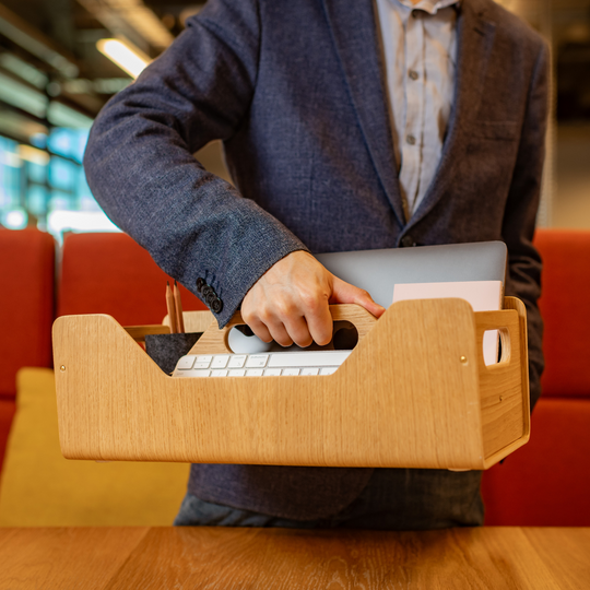 Gustav Dot XL - Organizador de Escritorio de Madera de Roble y Almacenamiento de Escritorio