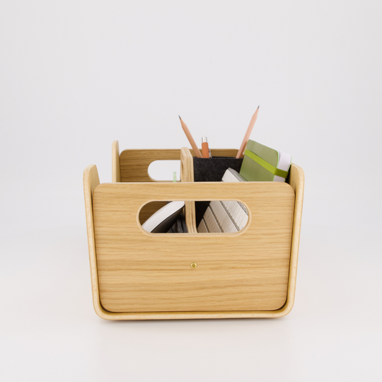 Gustav Dot XL - Organizador de Escritorio de Madera de Roble y Almacenamiento de Escritorio