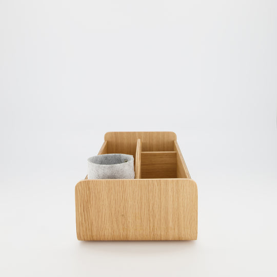 Gustav Lounger - Mobile Desk Organizer White and Wood