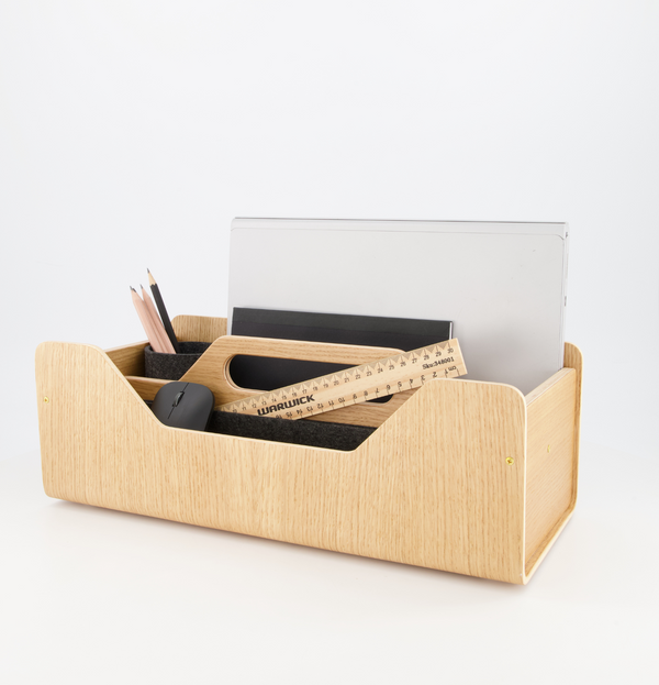 Elevate Shared Workspaces with Wooden Desk Organizers