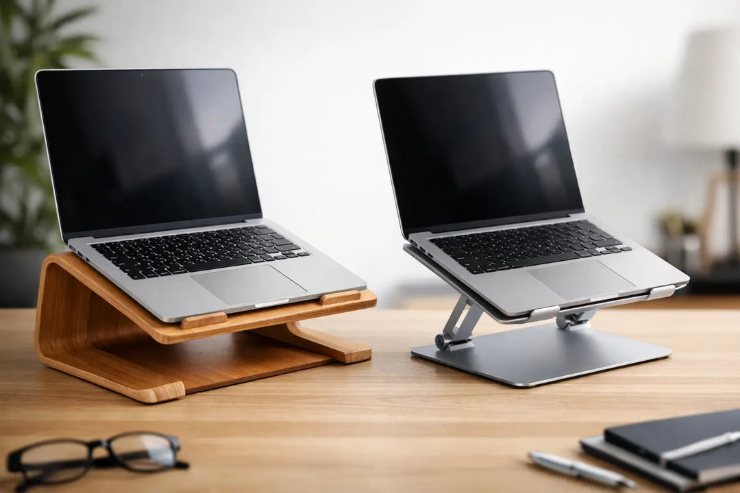 Wood or aluminium laptop stand?