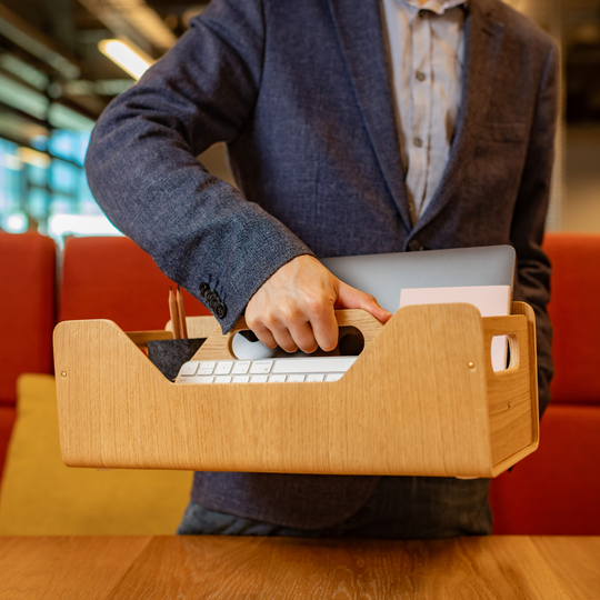 Gustav Dot XL - Organisateur de bureau et rangement de bureau en bois de chêne