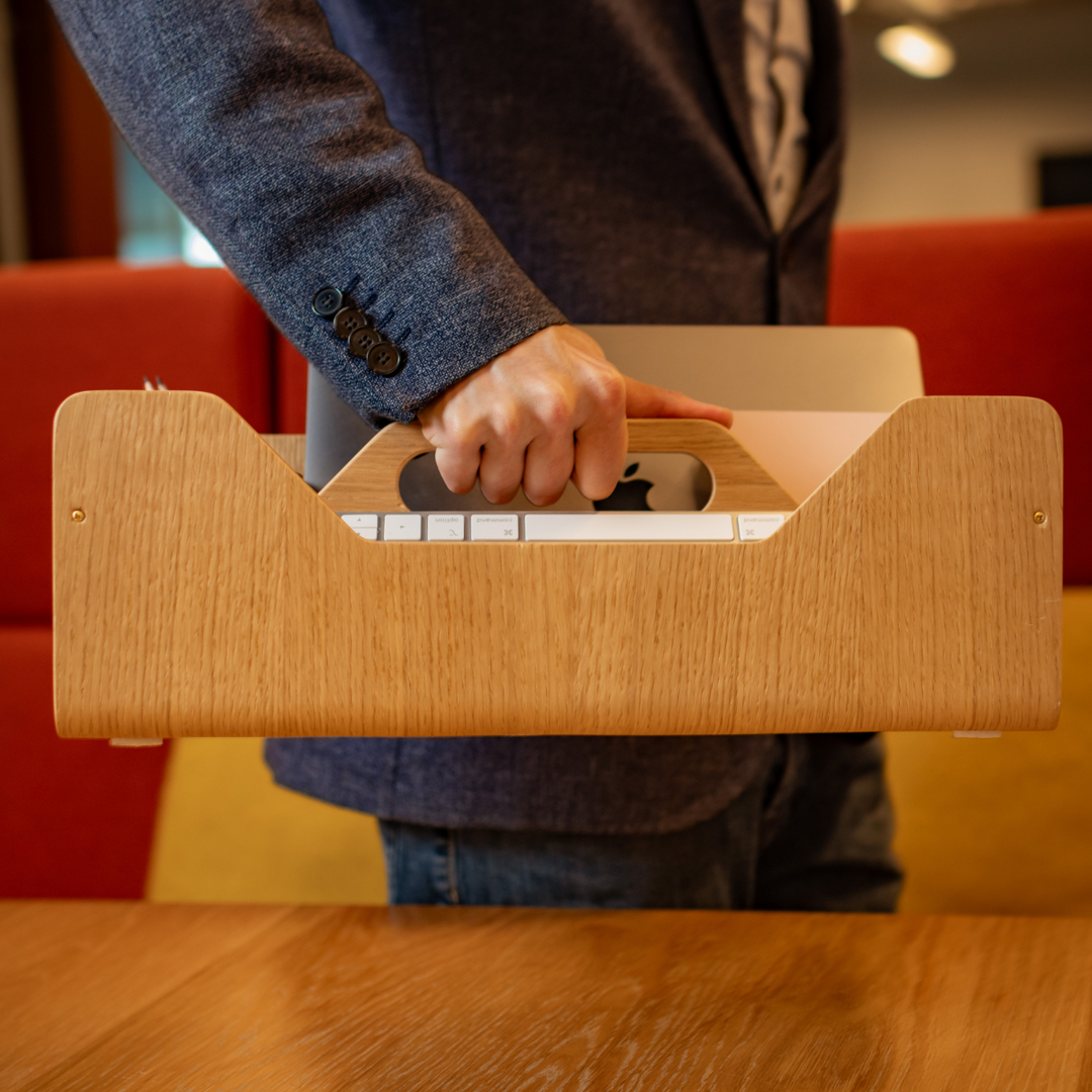 Gustav Dot XL - Organisateur de bureau et rangement de bureau en bois de chêne