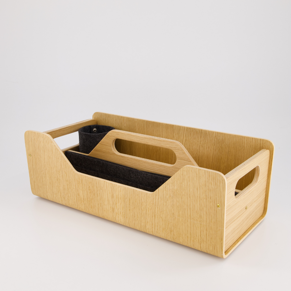 Gustav Dot - Organisateur de bureau portable en bois de chêne