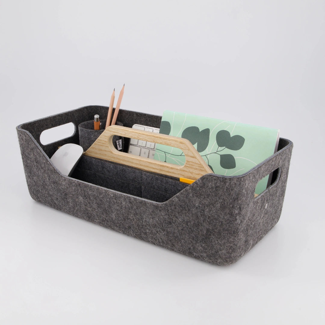 Loop desk caddy – side profile in recycled PET felt
