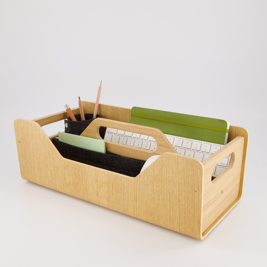 Gustav Dot - Organisateur de bureau portable en bois de chêne