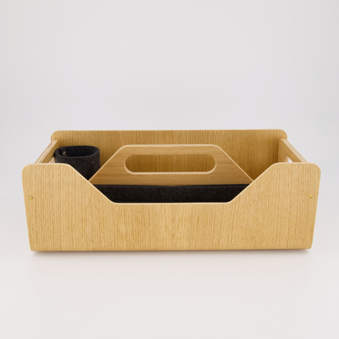 Gustav Dot - Oak Wood Portable Desk Organizer