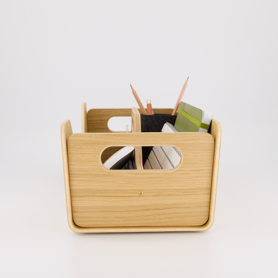 Gustav Dot XL - Oak Wood Desk Organizer and Desk Storage