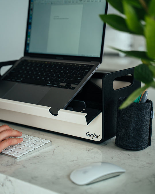 Gustav Original Black - Desk Organizer and Laptop Stand