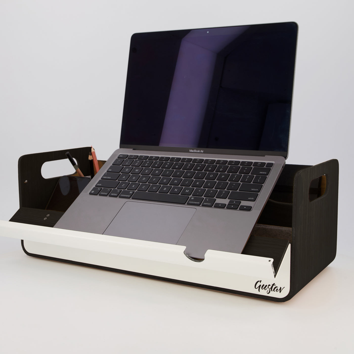 Gustav Original XL Black - Portable Desk Organizer and Laptop Stand