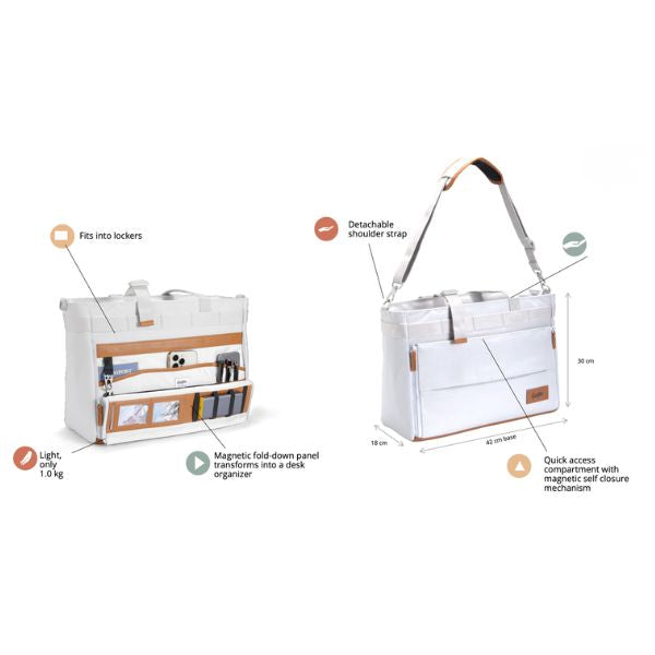 Sac de travail DeskMate – Sac portable 2-en-1 et organiseur de bureau