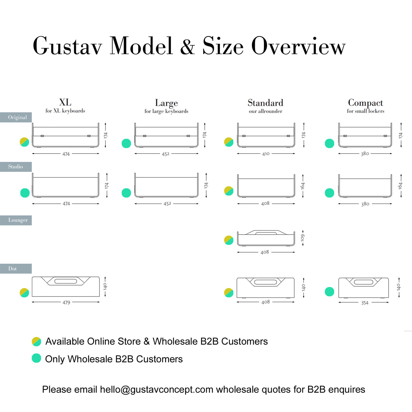 <tc>Gustav</tc> <tc>Original</tc> XL - Stor organiserings- og bærbar stativ