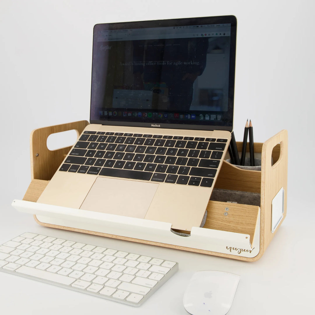 Gustav Original Desk Organizer & Laptopställ Ek/Vit