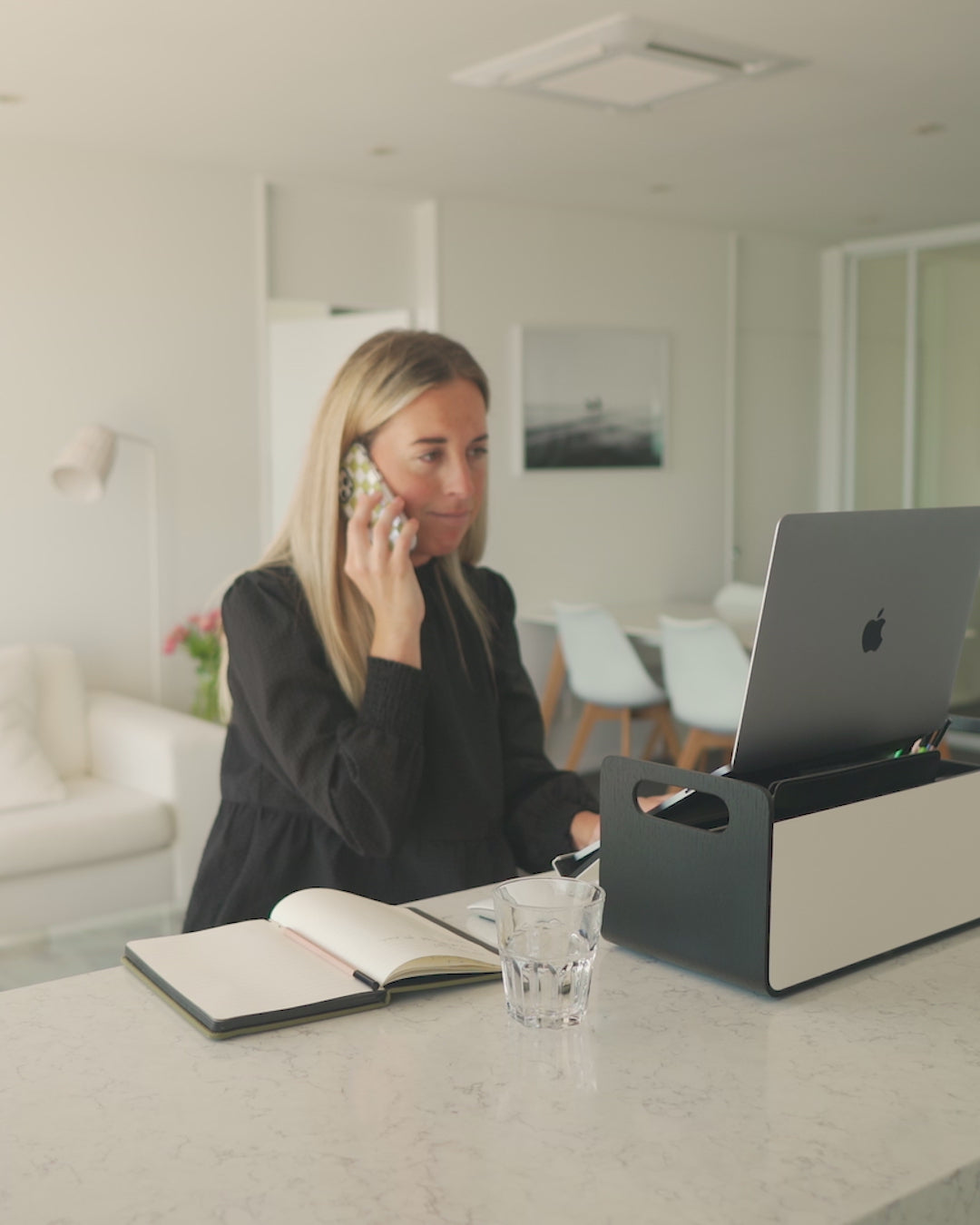 Portable desk organizer and laptop stand Gustav Original Black