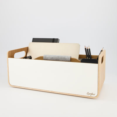 Gustav Studio - Mobile Schreibtisch Organizer - Weiss und Holz